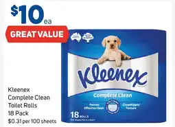Foodland Kleenex complete clean toilet rolls offer
