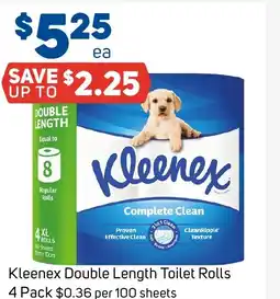 Foodland Kleenex double length toilet rolls offer