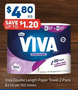 Foodland Viva double length paper towel offer
