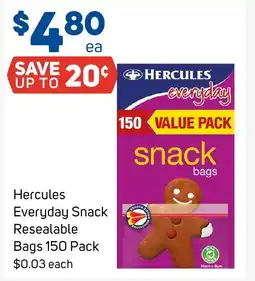 Foodland Hercules everyday snack resealable bags offer