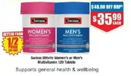 Chemist Warehouse Swisse ultivite women's or men's multivitamin offer