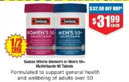 Chemist Warehouse Swisse ultivite women's or men's 50+ multivitamin offer
