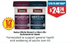 Chemist Warehouse Swisse ultivite women's or men's 65+ multivitamin offer