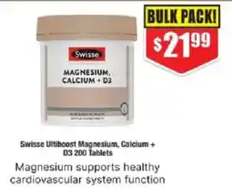 Chemist Warehouse Swisse ultiboost magnesium, calcium + d3 offer