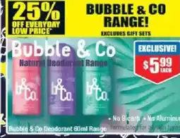 Chemist Warehouse Bubble & co deodorant range offer
