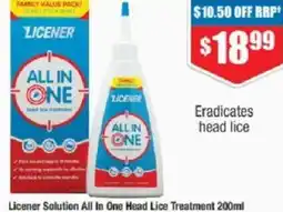 Chemist Warehouse Licener solution all in one head lice treatment offer
