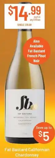 Chambers Cellars Fat bastard californian chardonnay offer