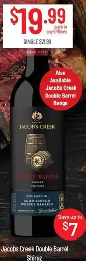 Chambers Cellars Jacobs creek double barrel shiraz offer