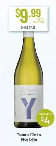 Chambers Cellars Yalumba y series pinot grigio offer