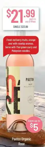 Chambers Cellars Paxton organic rose offer