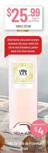 Chambers Cellars Villa aix cote de provence rose offer