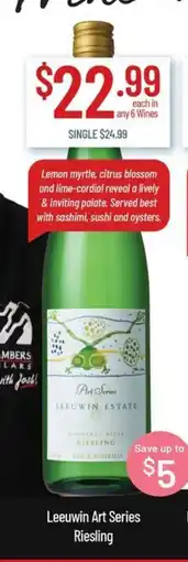 Chambers Cellars Leeuwin estate riesling offer