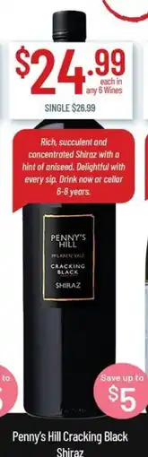 Chambers Cellars Penny's hill cracking black shiraz offer
