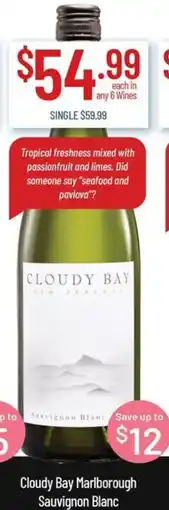 Chambers Cellars Cloudy sauvignon blanc bay marlborough offer
