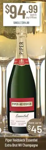 Chambers Cellars Piper heidsieck essentiel extra brut nv champagne offer