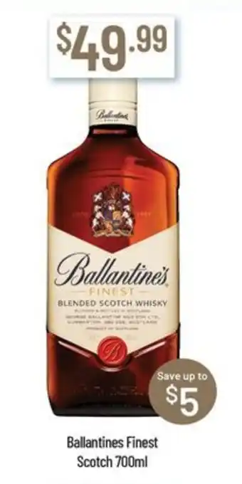 Chambers Cellars Ballantines finest scotch offer