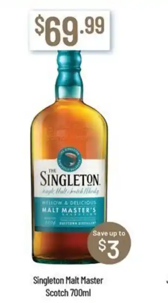Chambers Cellars Singleton malt master scotch offer