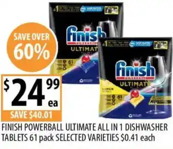 Finish powerball ultimate all in 1 dishwasher tablets
