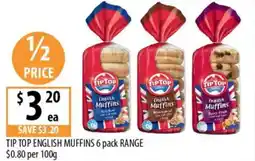 Supabarn Tip top english muffins offer