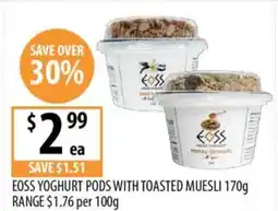 Supabarn Eoss yoghurt pods with toasted muesli range offer