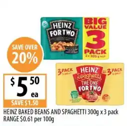 Supabarn Heinz baked beans and spaghetti offer
