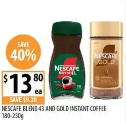 Supabarn Nescafe blend 43 and gold instant coffee offer