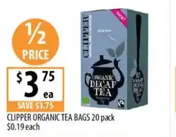 Supabarn Clipper organic tea bags offer