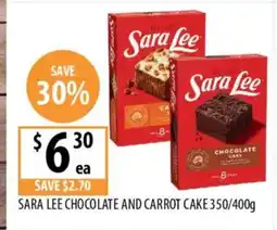 Supabarn Sara lee chocolate and carrot cake offer