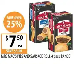 Supabarn Mrs mac's pies and sausage roll offer