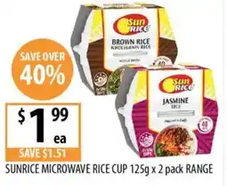 Supabarn Sunrice microwave rice cup offer