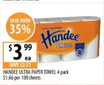 Supabarn Handee ultra paper towel offer