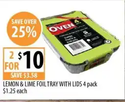 Supabarn Lemon & lime foil tray with lids offer