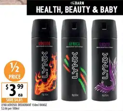 Supabarn Lynx aerosol deodorant offer