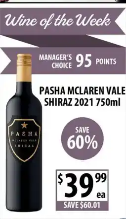 Supabarn Pasha mclaren vale shiraz 2021 offer