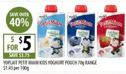 Supabarn Yoplait petit miam kids yoghurt pouch offer