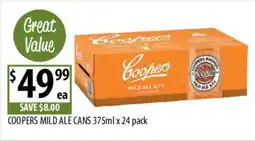 Supabarn Coopers mild ale cans offer