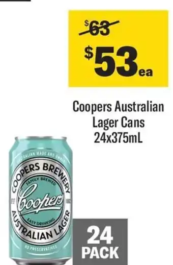 Coopers australian lager cans