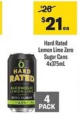 Liquorland Hard rated lemon lime zero sugar cans offer