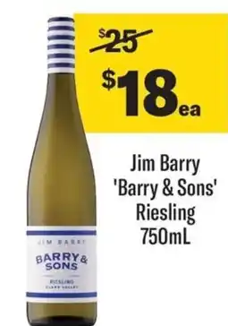 Liquorland Jim barry 'barry & sons' riesling offer