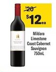 Liquorland Mildara limestone coast cabernet sauvignon offer