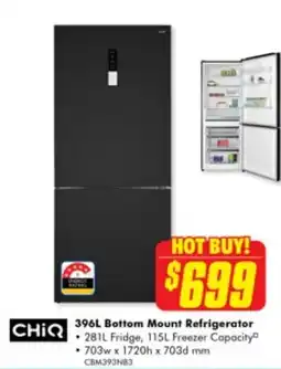 The Good Guys 396l bottom mount refrigerator offer