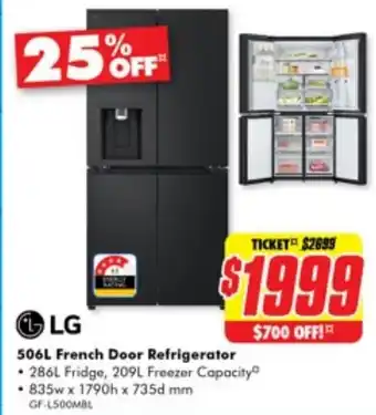 The Good Guys Lg 506l french door refrigerator offer