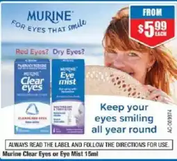 Chemist Warehouse Murine for eyes offer