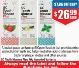 Chemist Warehouse Gc tooth mousse plus offer