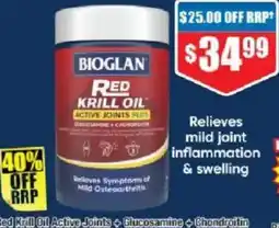 Chemist Warehouse Bioglan red krill oil active joints + glucosamine + chondroitin offer
