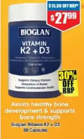 Chemist Warehouse Bioglan vitamin k2 + d3 offer