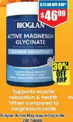 Chemist Warehouse Bioglan active magnesium glycinate offer
