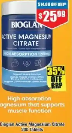 Chemist Warehouse Bioglan active magnesium citrate offer