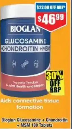 Chemist Warehouse Bioglan glucosamine + chondroitin + msm offer