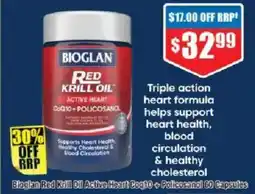 Chemist Warehouse Bioglan red krill oil active heart cog10 + policosanol offer